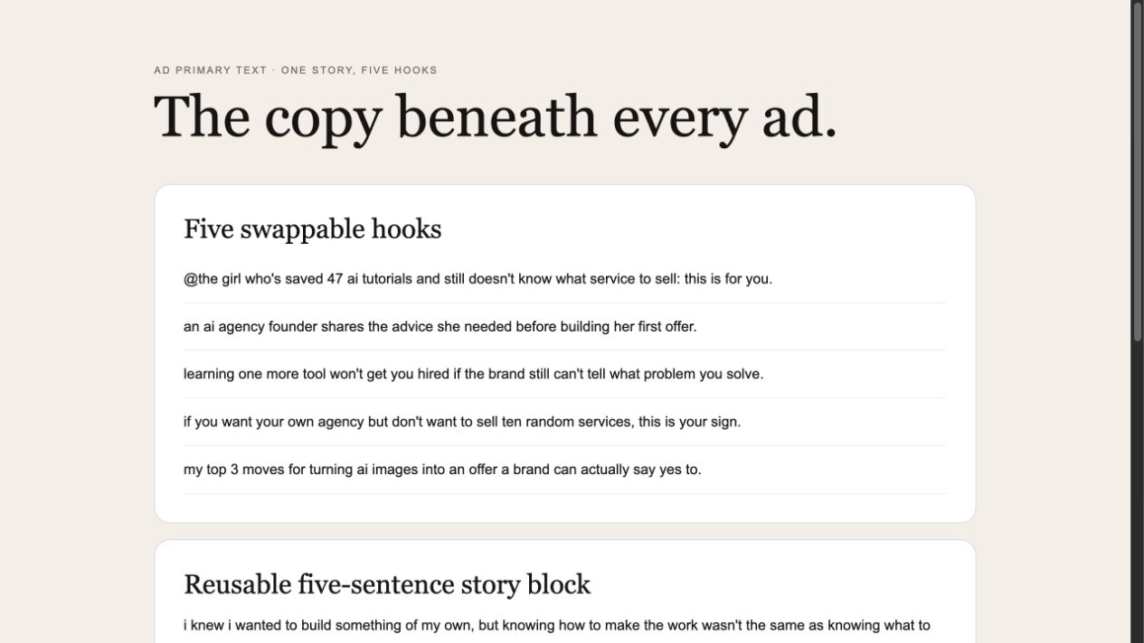Ad scripts preview