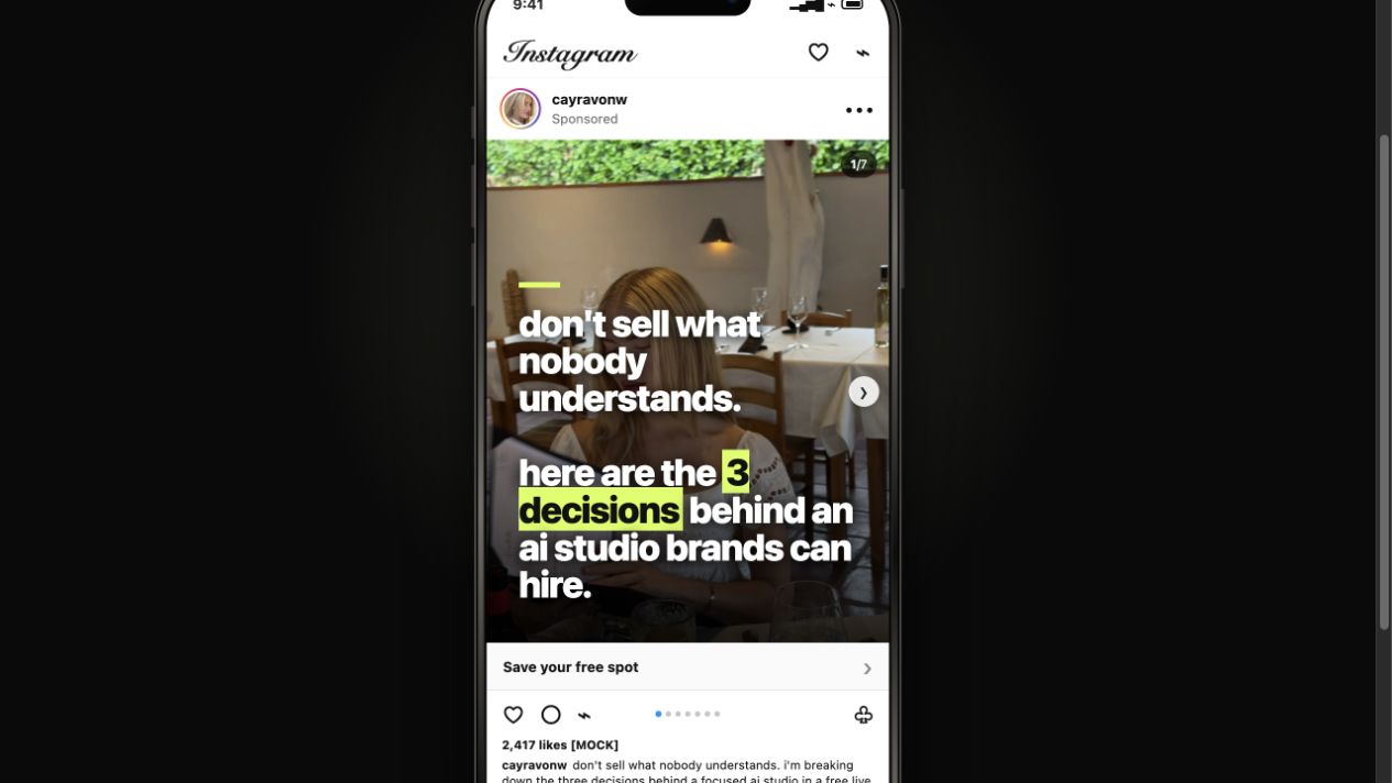 Sponsored Instagram carousel preview