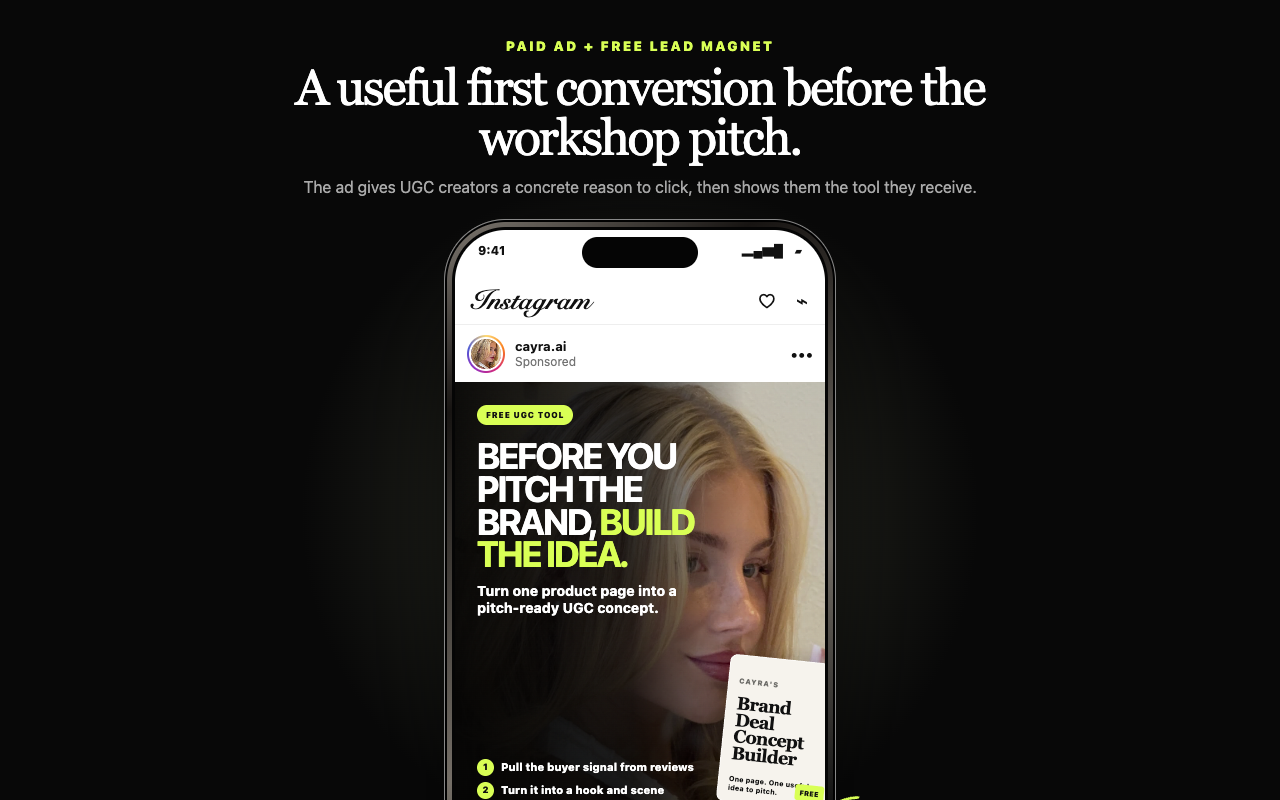 Brand Deal Concept Builder lead magnet ad preview